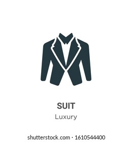 Suit glyph icon vector on white background. Flat vector suit icon symbol sign from modern luxury collection for mobile concept and web apps design.