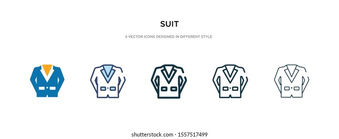 suit icon in different style vector illustration. two colored and black suit vector icons designed in filled, outline, line and stroke style can be used for web, mobile, ui