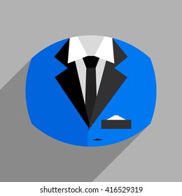 Suit icon. Flat designed icon for business, presentations, software and more independent projects. Original tube style.