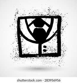 Suit icon grunge vector