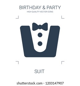 suit icon. high quality filled suit icon on white background. from birthday party collection flat trendy vector suit symbol. use for web and mobile