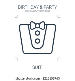 suit icon. high quality line suit icon on white background. from birthday party collection flat trendy vector suit symbol. use for web and mobile