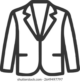 suit icon illustration outline stroke minimalist black line	