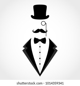 Suit icon isolated on white background. Gentleman icon. Vector illustration