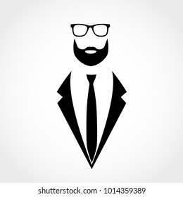Suit icon isolated on white background. Gentleman icon. Vector illustration