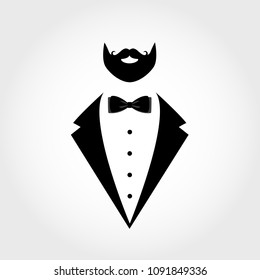 Suit icon isolated on white background. Gentleman icon. Vector illustration