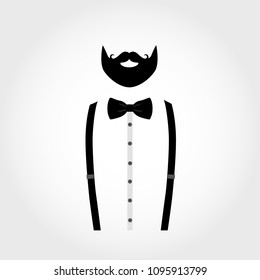 Suit icon isolated on white background. Gentleman icon. Vector illustration