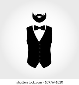 Suit icon isolated on white background. Gentleman icon. Vector illustration