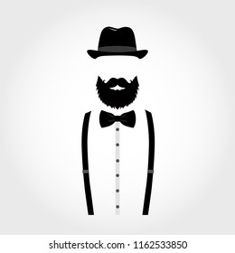 Suit icon isolated on white background. Gentleman icon. Vector illustration