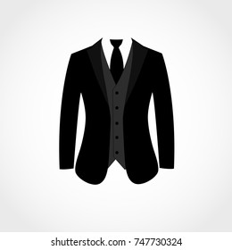 Suit icon isolated on white background. Vector illustration