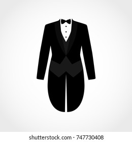Suit icon isolated on white background. Vector illustration