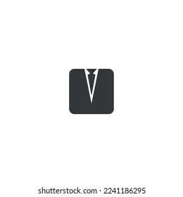 Suit icon. Jacket and tie icon.