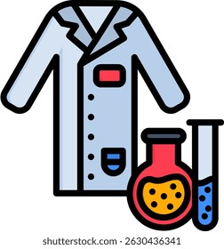 Suit Icon Lineal Color Vector Illustration