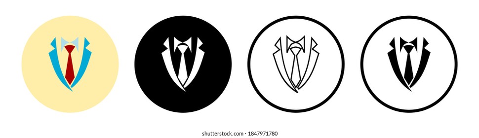 Suit icon set icon set in thin line, outline and outline style. Vector illustration of black and white robe vector icon design full color can be used for mobile ui web