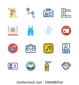 suit icon set. vector set about spray, briefcase, uniform and hanger icons set.
