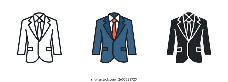 Suit icon symbol vector illustration isolated on white background