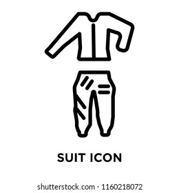 Suit icon vector isolated on white background, Suit transparent sign , linear symbol and stroke design elements in outline style