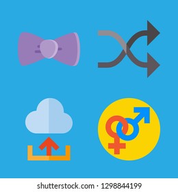 suit icons set with up arrows, bow tie and shuffle vector set