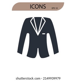 Suit icons  symbol vector elements for infographic web