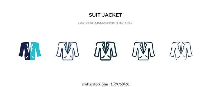 suit jacket icon in different style vector illustration. two colored and black suit jacket vector icons designed in filled, outline, line and stroke style can be used for web, mobile, ui