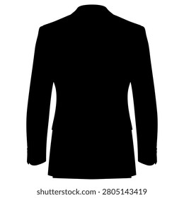 Suit jacket silhouette isolated on a plain white background representing professional formal menswear apparel for business corporate attire fashion design projects or elegant clothing industry presentation and retail marketing graphic templates