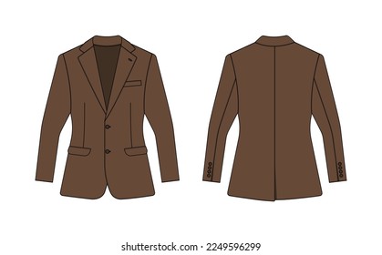 Suit  jacket vector template illustration | brown