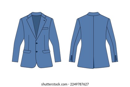 Suit  jacket vector template illustration | blue