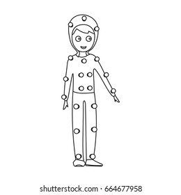 Suit with light bulbs. Making a movie single icon in outline style vector symbol stock illustration web.