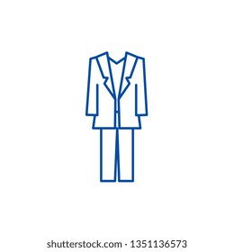 Suit line icon concept. Suit flat  vector symbol, sign, outline illustration.