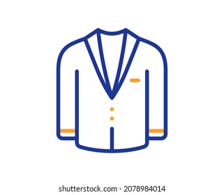 Suit line icon. Menswear clothing sign. Business wear symbol. Colorful thin line outline concept. Linear style suit icon. Editable stroke. Vector