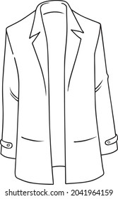  suit  line vector illustration isolated on white background