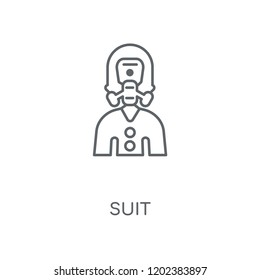 Suit linear icon. Suit concept stroke symbol design. Thin graphic elements vector illustration, outline pattern on a white background, eps 10.