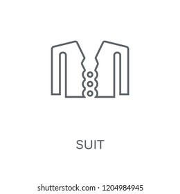 Suit linear icon. Suit concept stroke symbol design. Thin graphic elements vector illustration, outline pattern on a white background, eps 10.