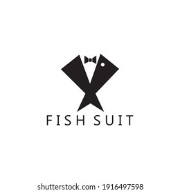suit logo illustration fish vector design