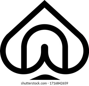 Suit logo with letter n smooth