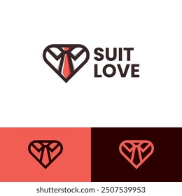 suit love vector logo design