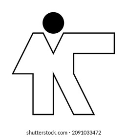 Hombre de traje. Resumen de la impresión de arte geométrico a mediados del siglo. Afiche En Blanco Y Negro Con Formas Geométricas Para El Arte De Pared, Galería Interior. Pintura Para La Decoración De Paredes Con Colores Neutros, Mínima. Vector 