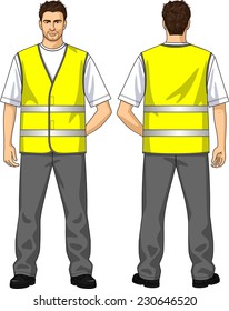 The suit for the man consists of an alarm vest and trousers