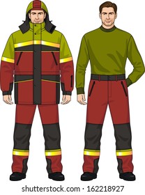 The suit for the man consists of the warmed jacket and trousers