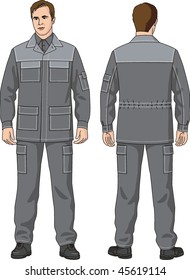 Der Anzug des Arbeitnehmers besteht aus einer Jacke und Hose