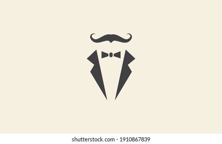 Icono de símbolo del logotipo del bigote Ilustración de diseño gráfico vectorial