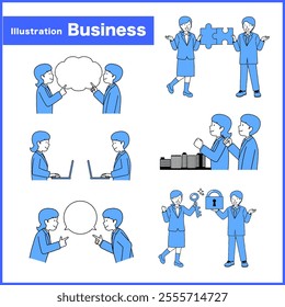 Suit office worker illustration set : Vector