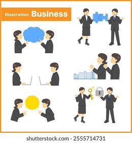 Suit office worker illustration set : Vector