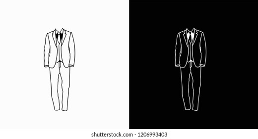 suit on black and white background