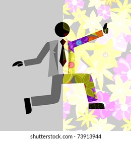 Suit with original spring design