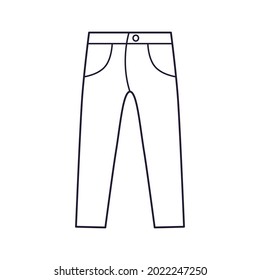 Suit pants or slacks jeans trousers icon isolated line vector