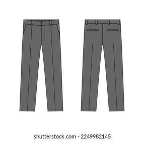 Suit  pants vector template illustration | gray