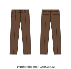 Suit  pants vector template illustration | brown