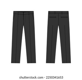 Ilustración de plantilla de vector de pantalones de ajuste | negro