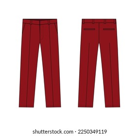 Suit  pants vector template illustration | red